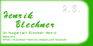 henrik blechner business card